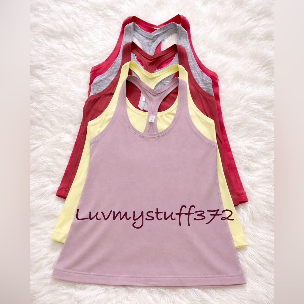 Cute Lululemon CRB Tank Tops Pink, Yellow, Cherry Tint, Gray & Hearthrob